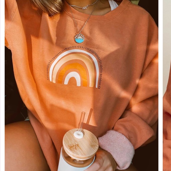 Tops - Orange rainbow sweatshirt